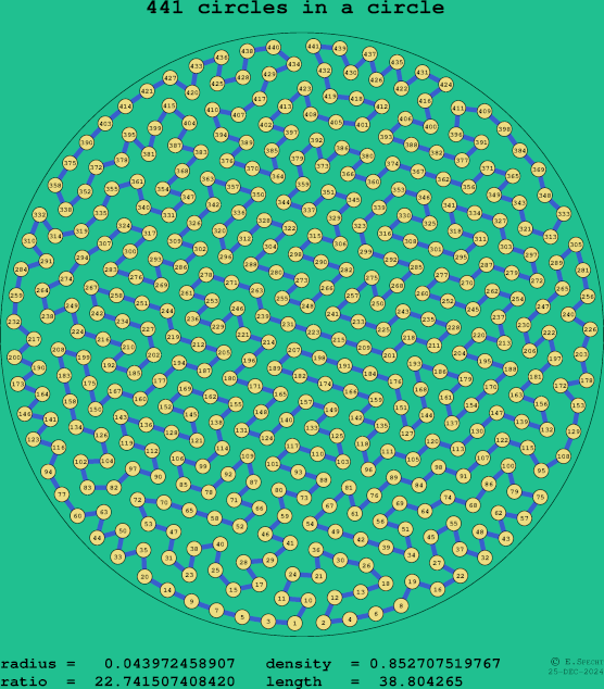441 circles in a circle