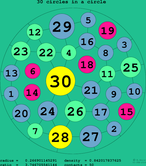 30 circles in a circle
