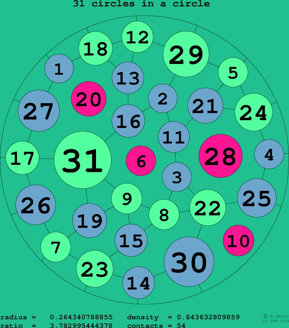 31 circles in a circle