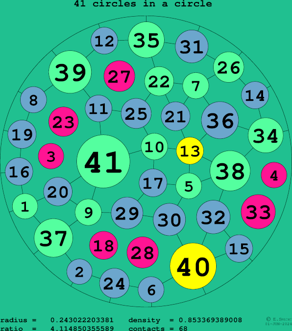 41 circles in a circle