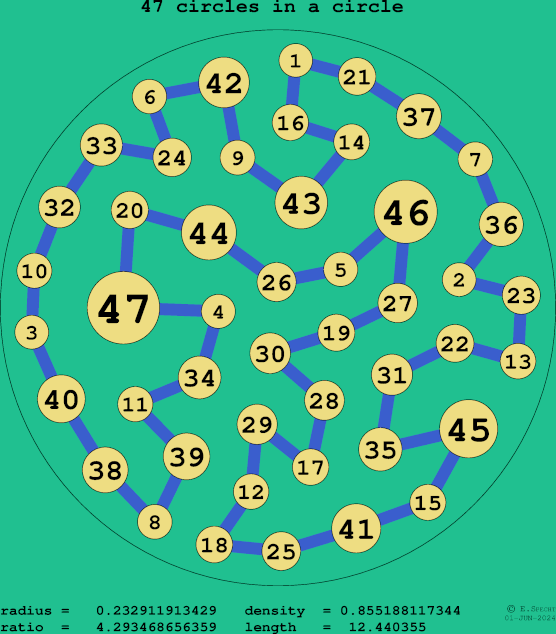 47 circles in a circle