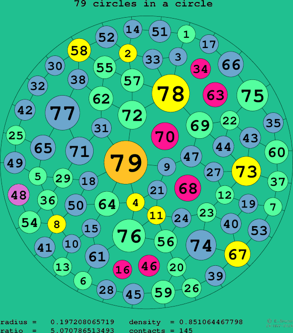79 circles in a circle