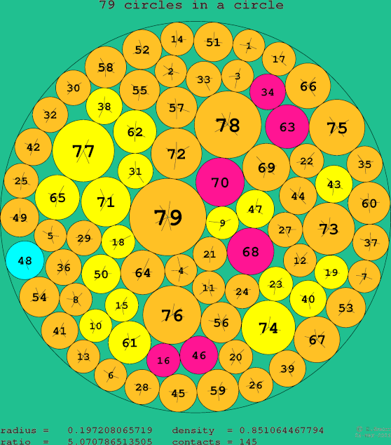 79 circles in a circle