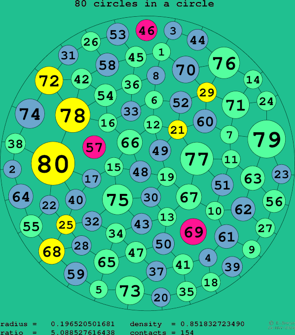 80 circles in a circle