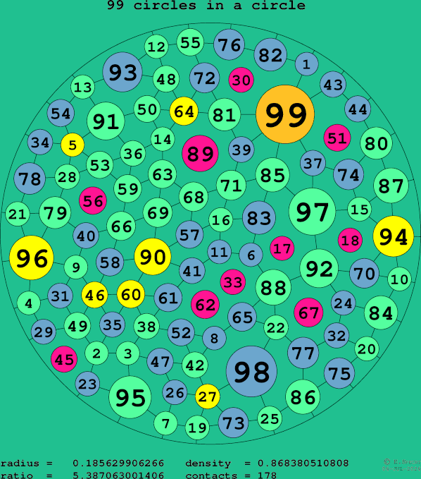 99 circles in a circle