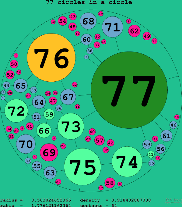 77 circles in a circle