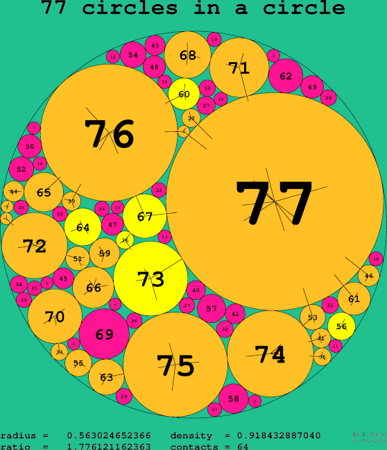 77 circles in a circle