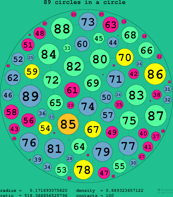 89 circles in a circle