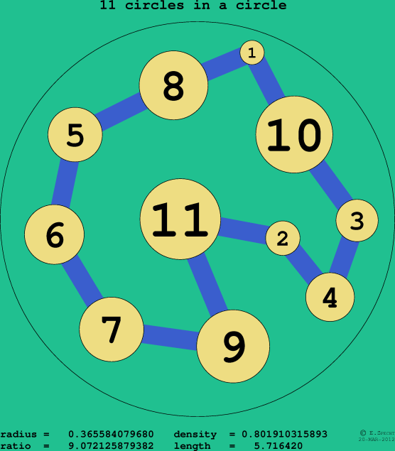 11 circles in a circle