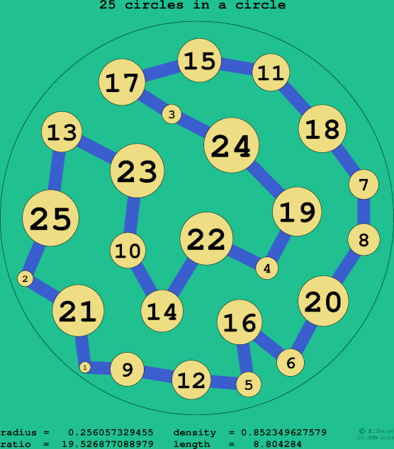 25 circles in a circle