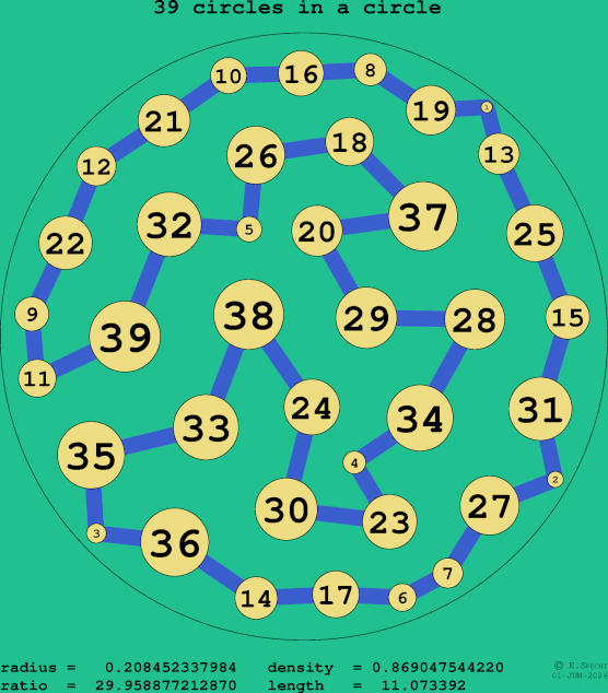 39 circles in a circle
