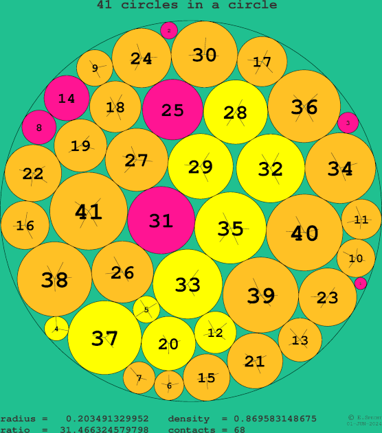 41 circles in a circle