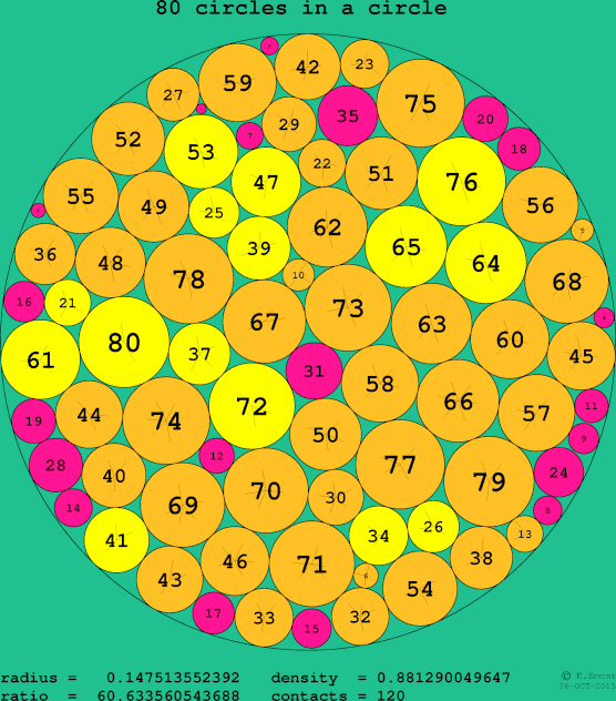 80 circles in a circle