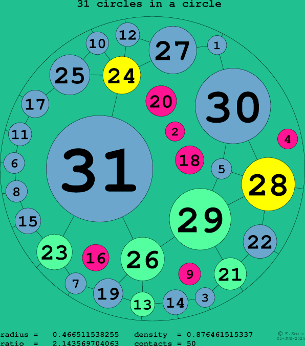 31 circles in a circle