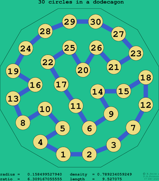 30 circles in a regular dodecagon