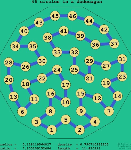 46 circles in a regular dodecagon