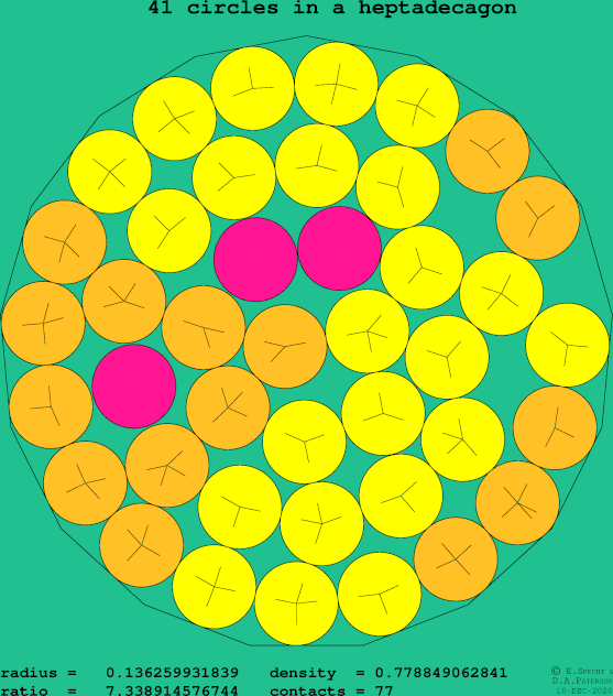 41 circles in a regular heptadecagon