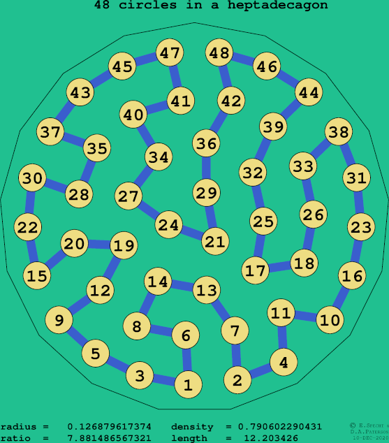 48 circles in a regular heptadecagon