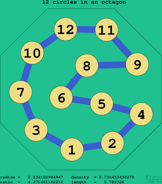 12 circles in a regular octagon