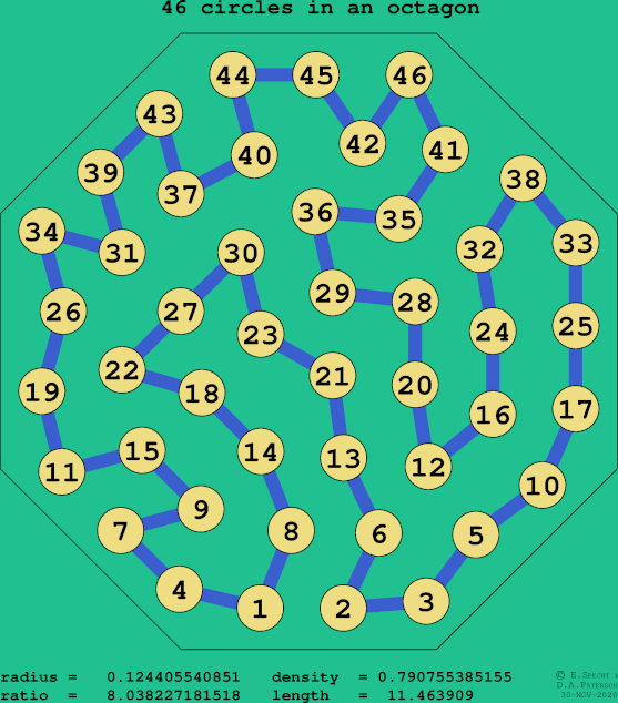 46 circles in a regular octagon