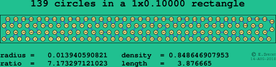 139 circles in a rectangle