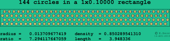 144 circles in a rectangle