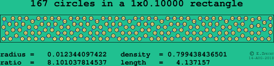 167 circles in a rectangle
