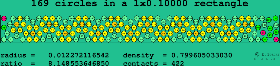 169 circles in a rectangle