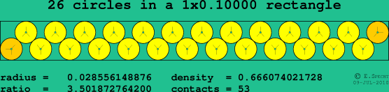 26 circles in a rectangle