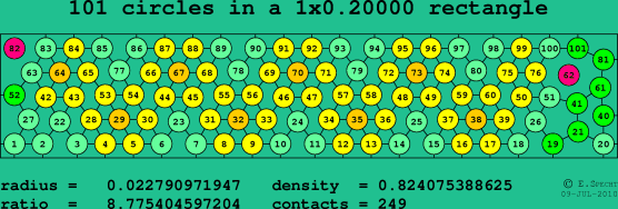 101 circles in a rectangle