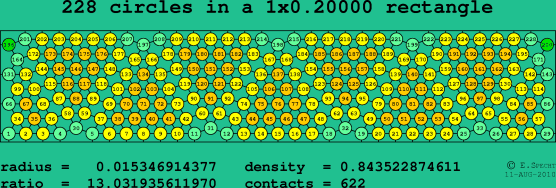 228 circles in a rectangle