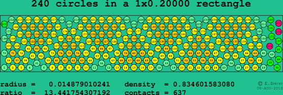 240 circles in a rectangle