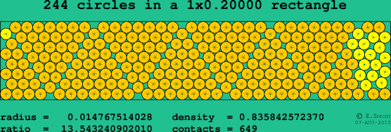 244 circles in a rectangle