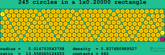 245 circles in a rectangle