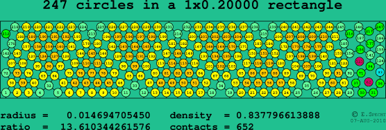 247 circles in a rectangle