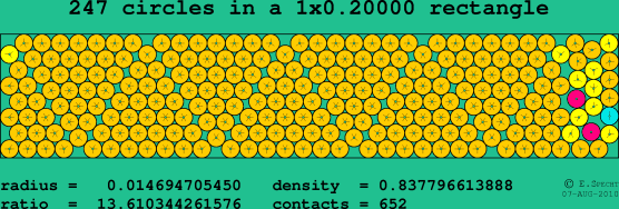 247 circles in a rectangle