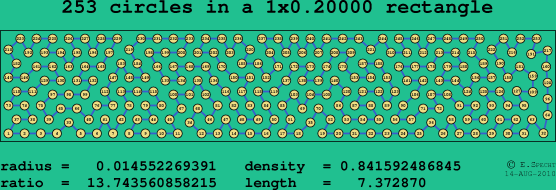 253 circles in a rectangle