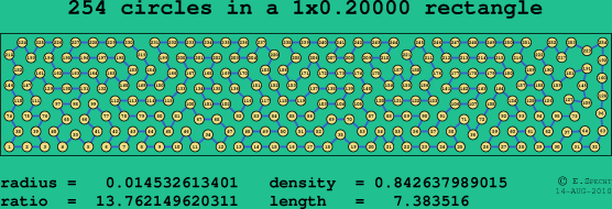 254 circles in a rectangle
