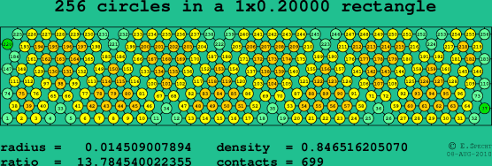 256 circles in a rectangle
