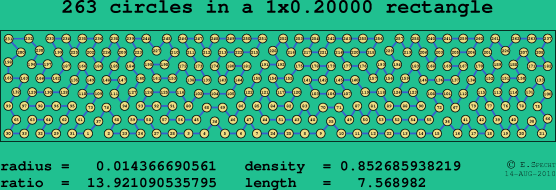 263 circles in a rectangle