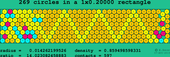 269 circles in a rectangle