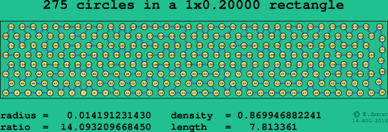 275 circles in a rectangle