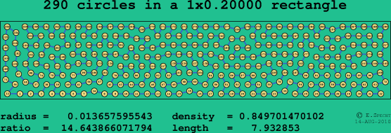 290 circles in a rectangle