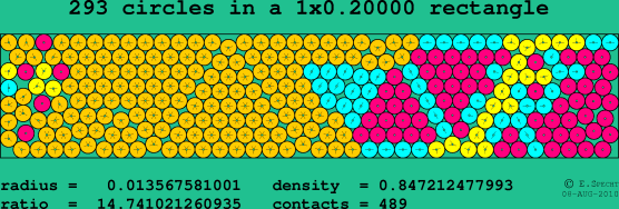 293 circles in a rectangle
