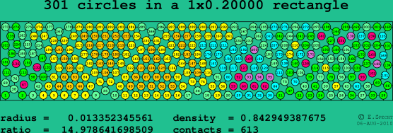 301 circles in a rectangle