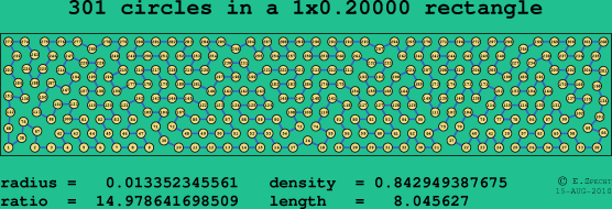 301 circles in a rectangle