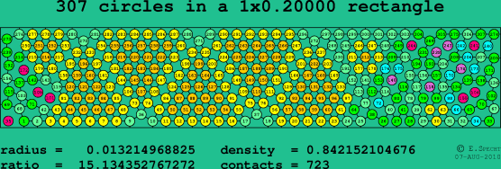 307 circles in a rectangle