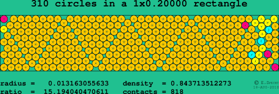 310 circles in a rectangle