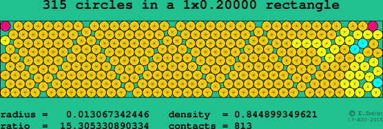 315 circles in a rectangle