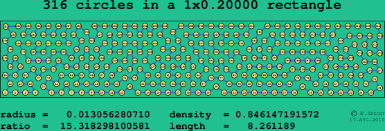 316 circles in a rectangle